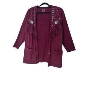 VTG Spot Light Cardigan Sweater Women's‎ Small Western Embellishment Oversized